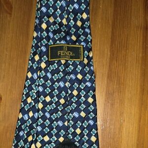Fendi Checkered Silk Tie